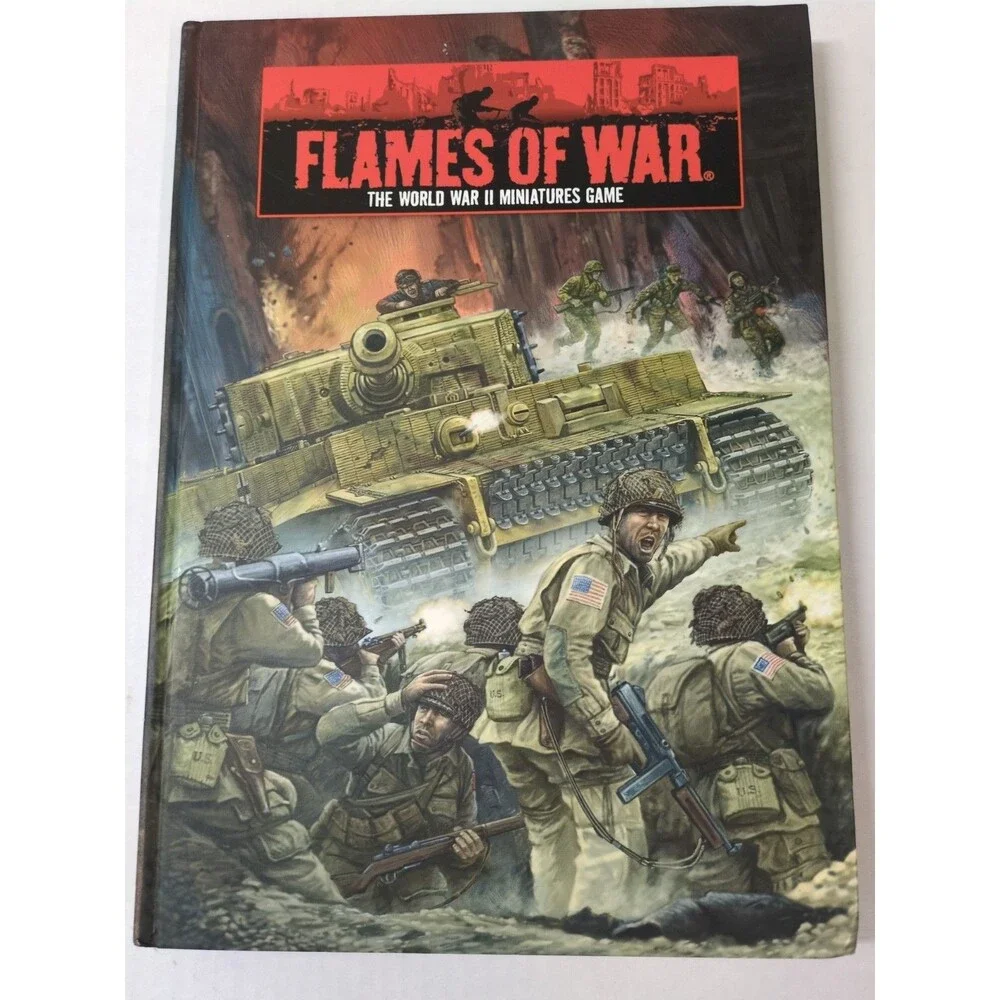 Lot Of (2) Flames Of War World War II Hardcover And Softcover Rulebooks